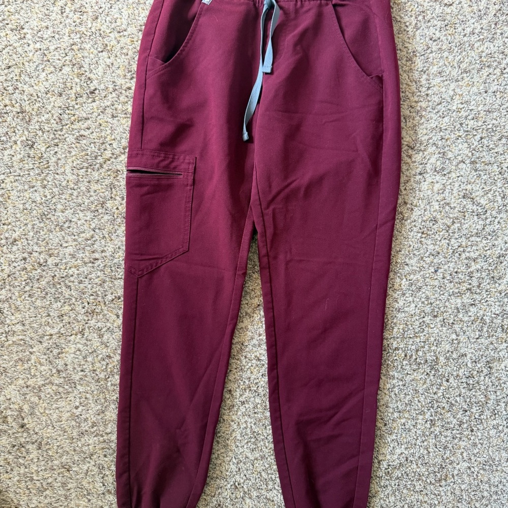 Figs Maroon Technical Jogger Pants